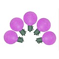 Set of 10 Battery Operated Sugared Purple LED G50 Christmas Lights - Green Wire