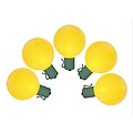Set of 10 Battery Operated Sugared Yellow LED G50 Christmas Lights - Green Wire