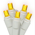 Set of 20 Battery Operated Yellow LED Wide Angle Christmas Lights White Wire