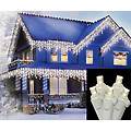 Set of 70 Warm Clear LED Wide Angle Icicle Christmas Lights - White Wire