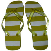 Marc Gold Ladies Flip Flop Yellow Stripe - SM