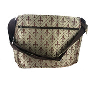 Marc Gold Brown/Tan Fleur De Lis Messenger Bag