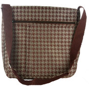 Marc Gold Brown/Tan Hounds tooth Messenger Bag