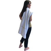 Marc Gold Luxury White Velour Beach Towel