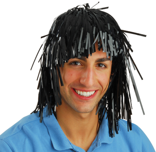 wholesale black tinsel foil party wig sku 1904804 dollardays wholesale black tinsel foil party wig sku 1904804 dollardays