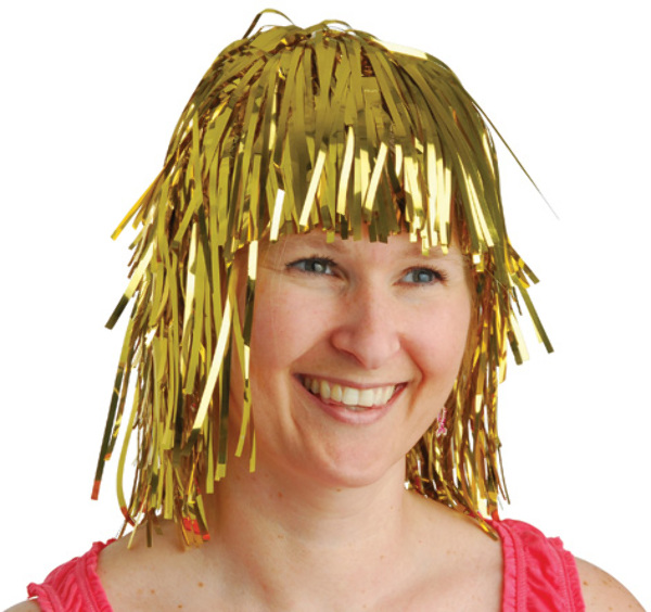 wholesale gold tinsel foil party wig sku 1904807 dollardays wholesale gold tinsel foil party wig sku 1904807 dollardays