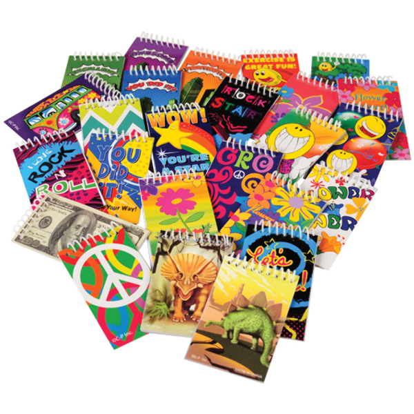 Wholesale Notebooks Mini, Top Spiral, Assorted Designs