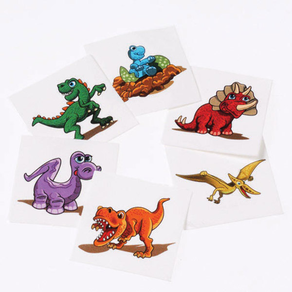 Wholesale Temporary Dinosaur Tattoos Assorted, Ages 3+