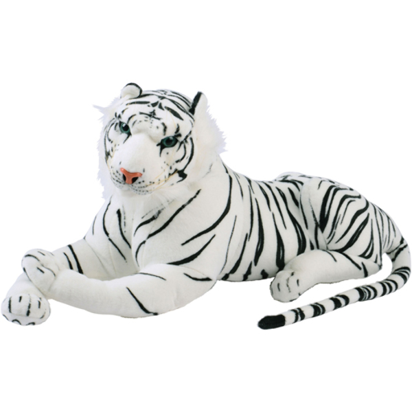 black and white tiger stuffed animal