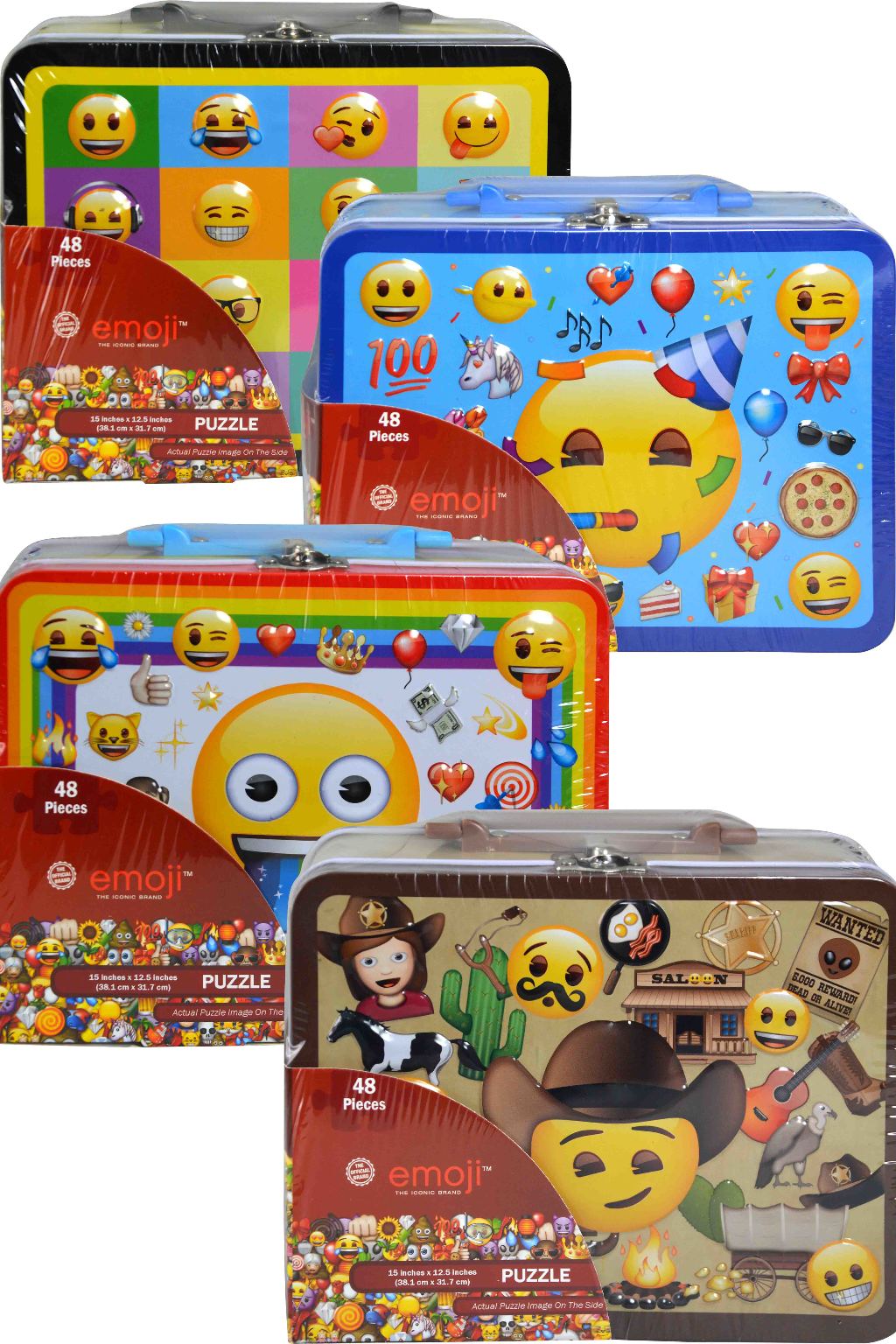 Wholesale Emoji Puzzles In Medium Tin Lunch Box - Assorted(48x.98)