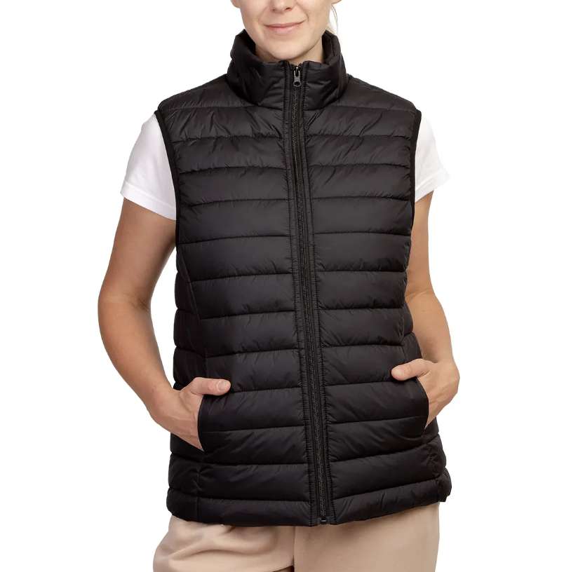 Women's Black Goldwing Puff Vest - Size Large main image 1