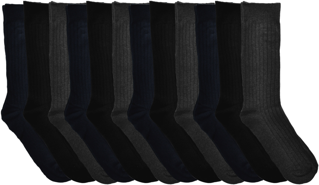 Men's Ribbed Dress Socks - Assorted Colors - Size 10-13(240x.34)