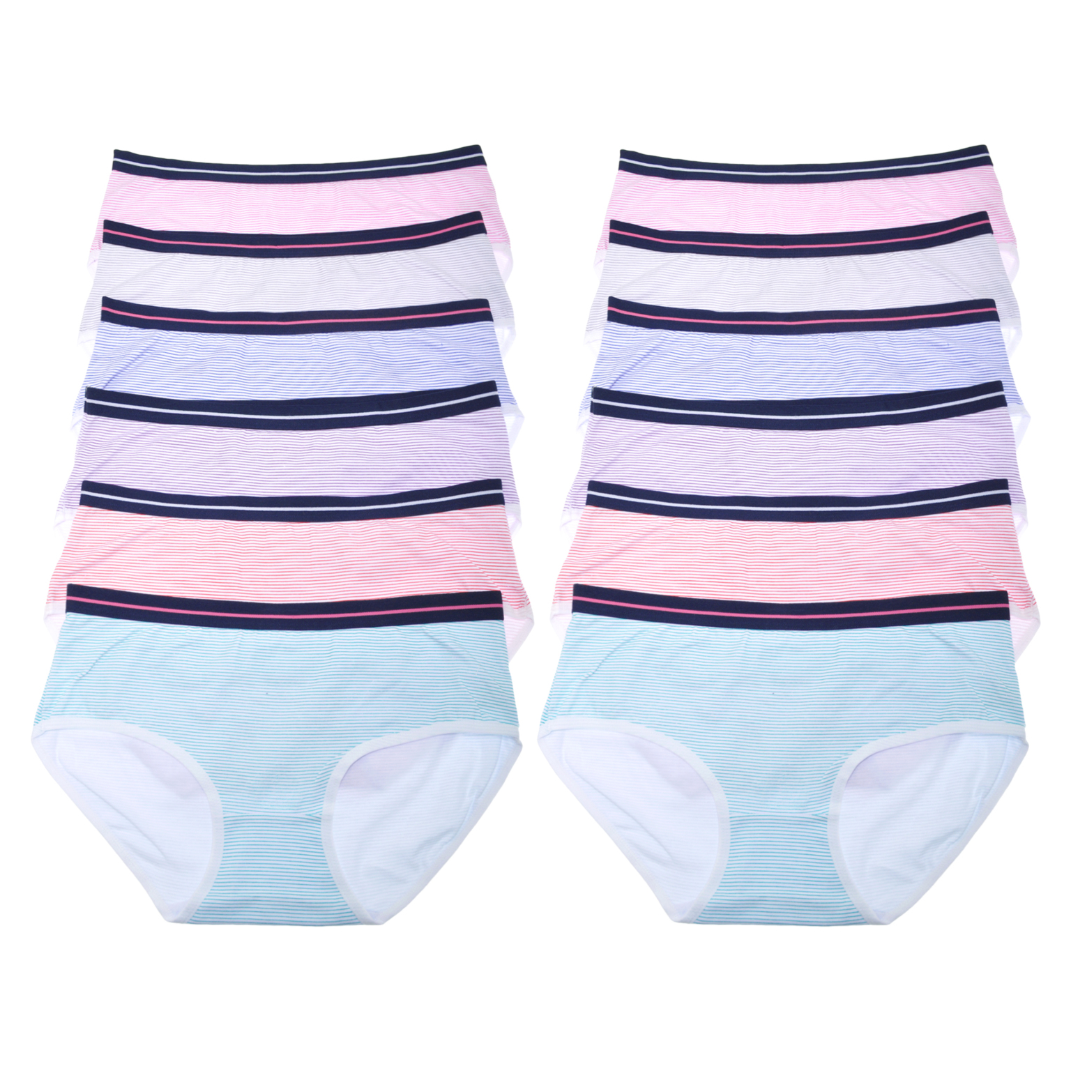 Wholesale Cotton Hiphugger Panties with Stripe Waistband