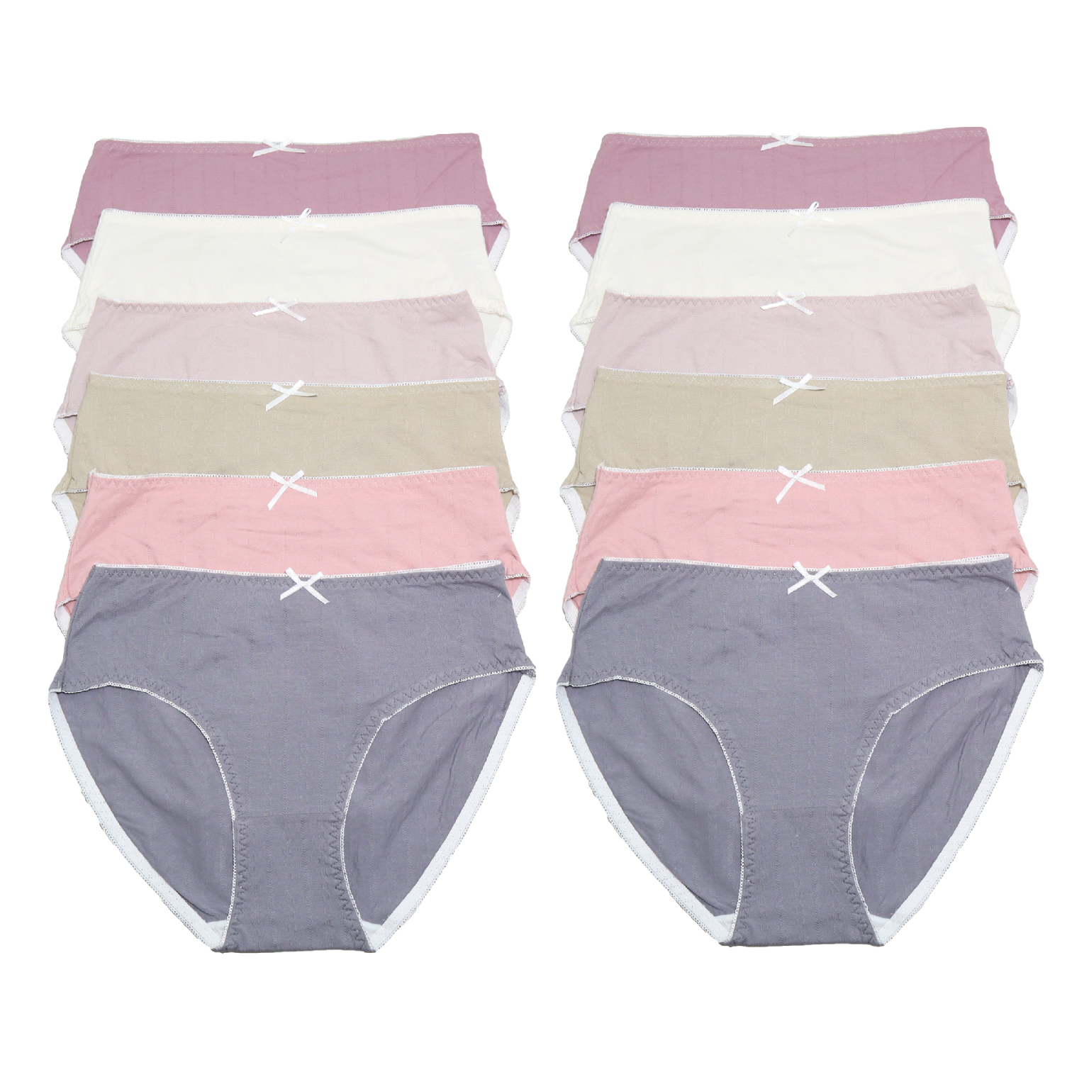 Cotton Hiphugger Panties with Cable Knit Design Assorted Colors Sizes