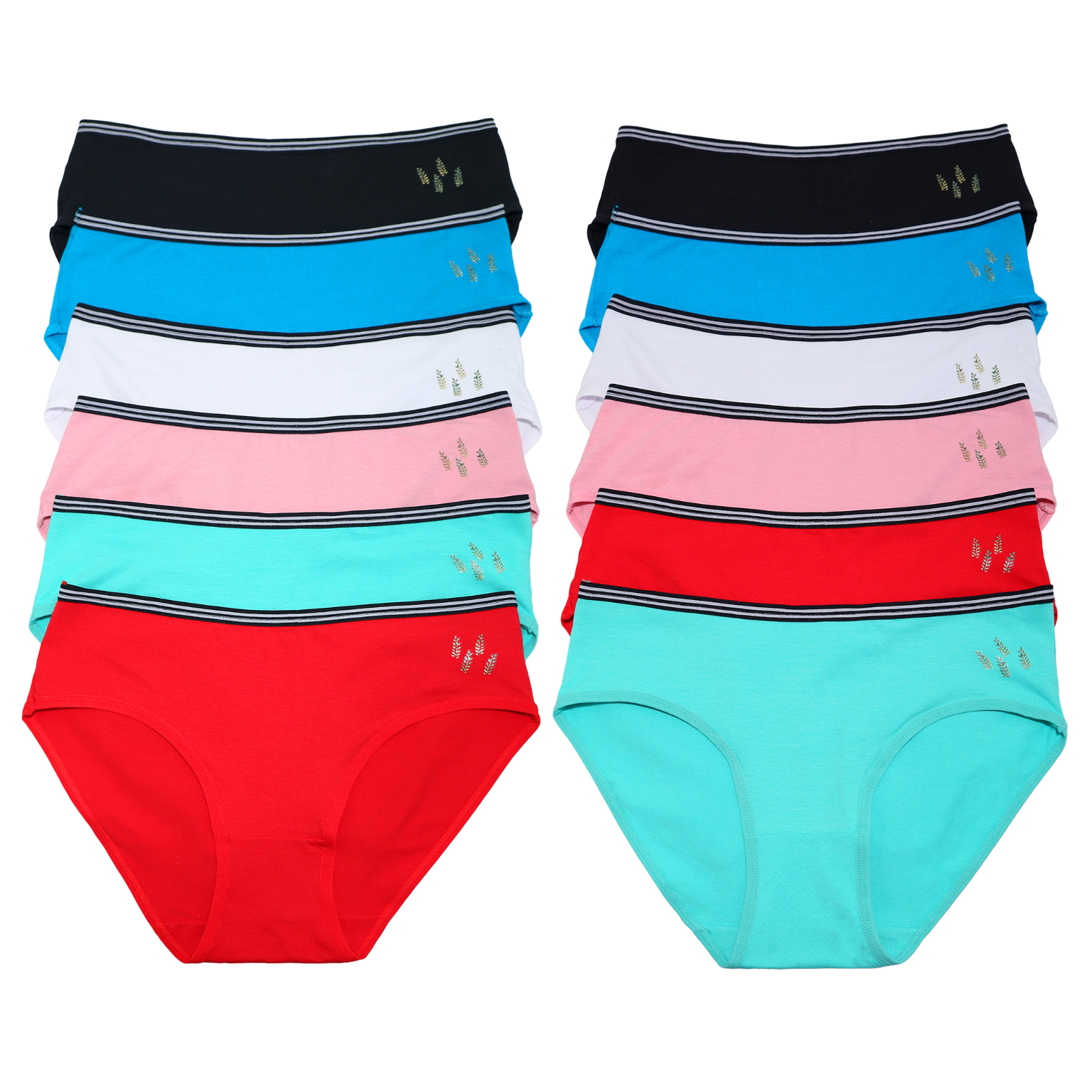 Hiphugger Panties with Flower Print Detail Assorted Colors Sizes