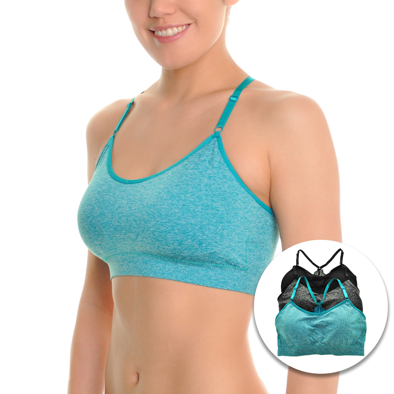 Wholesale Angelina Seamless Lace Racerback Yoga Bra L/XL