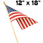 Economy 12"x18" Polycotton U.S. Stick Flag
