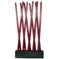78" Silk Burgundy Bamboo Screen with Planter