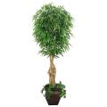 7' Realistic Silk Willow Ficus Tree with Planter