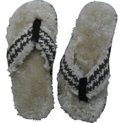 Kids/Ladies Sandal Slippers with Faux Fur- Cream