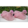 11" Pink Flamingo Furry Slipper