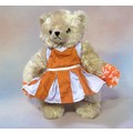 12" Cheerleader Bear, Orange and White