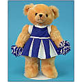 12" Cheerleader Bear, Blue/White Dress