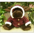 11" Sit. Moose w/Red Plaid Jacket