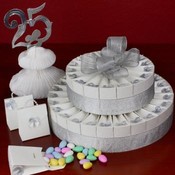 2 Tier Silver Anniversary Favor Cake Kit