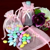 Pink Organza Favor Bags - Set of 100