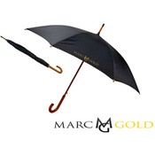 Marc Gold Classic 48" Black Umbrella- Gold Imprint