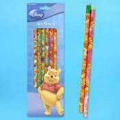 Pencil 6 Pack Pooh Reversible Blister Stationery