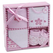 Baby Gift Set 4 Piece Floral Heart
