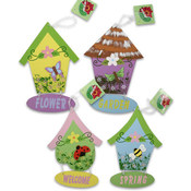 Bird House Plaque, Wooden 9.5" Assorted
