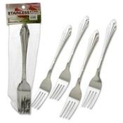 Silver Fork with Embossed Handle, 4 Piece