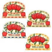 Country Apple Key Rack With 3 Hooks 8 Inches