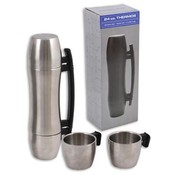 Silver Thermos, 24 Oz. 3 in1 Stainless Steel
