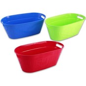Plastic Oval Tub With Handles Assorted 19.5 Inches Long
