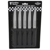 Steak Knife Set with Black Handle, 6 Piece