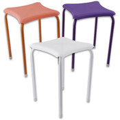 Stool, 17.5" H Square Seat Mtl