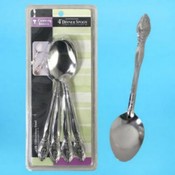 Dinner Spoon 4 Piece Embossed Stainless Steel