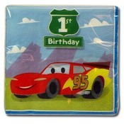 Cars 1St Birthday 16 Beverage Napkins