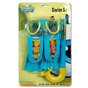Spongebob 3Pc Swim Set Fins Snorkel Mask