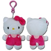 Hello Kitty Pink Plush Zipper Pull Coin Purse Clip