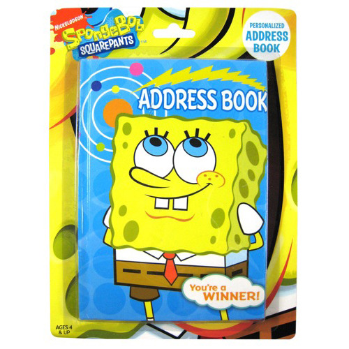 Wholesale Sponge Bob Personalized Address Book 35 Pages(48x$1.41)