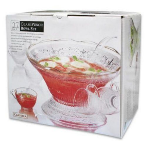 Wholesale Punch Bowl Set 27 Piece Bali Glass DollarDays