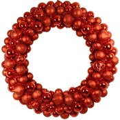 3' Red Ornament Wreath