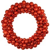 3' Red Ornament Wreath