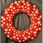 4' Red Ornament Wreath