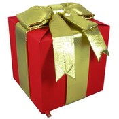 Polyester Fabric Giant Red Gift box with gold bow